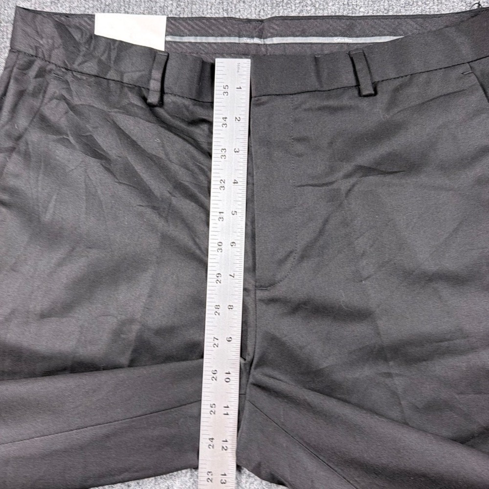 Calvin Klein Dress Pants Mens 32x34 Black Straight Fit Flat Front NWT - Picture 10 of 13